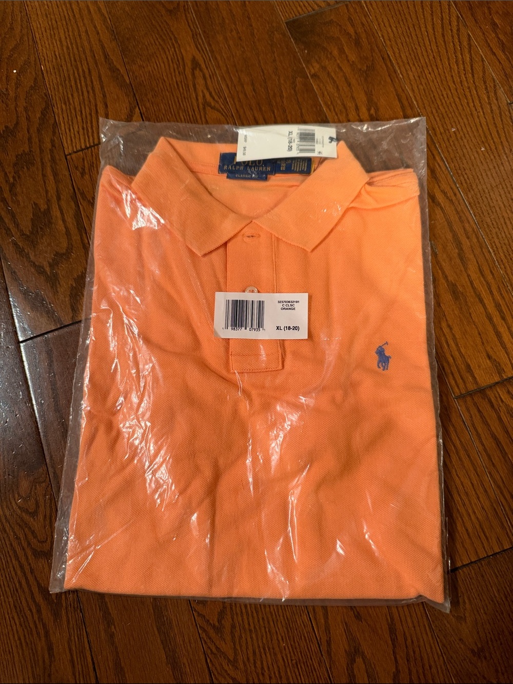 Ralph Lauren KIDS XL (19-20) Polo Shirt - Peachy orange with Blue Pony